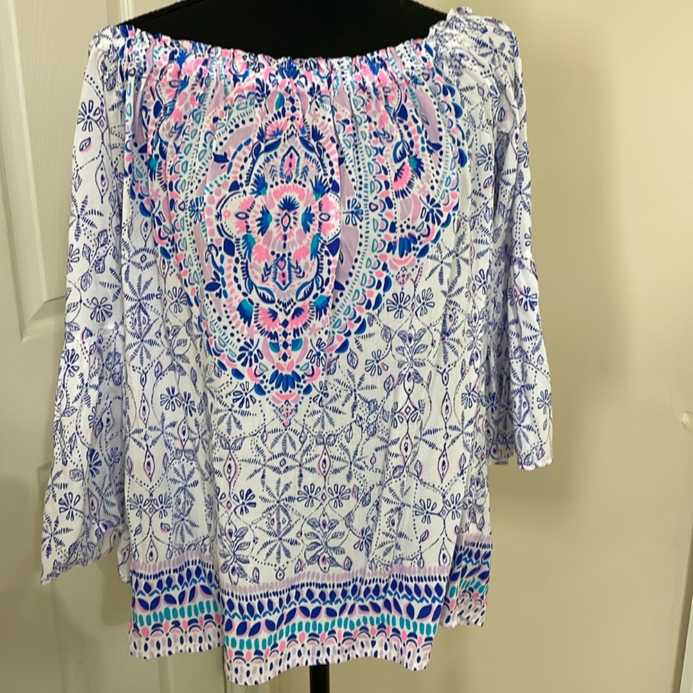 Lily Pulitzer off shoulder blouse, size large